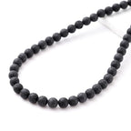 6mm 60pcs DIY Natural Lava Stone Beads Round Healing Crystal Gemstone Loose Beads for Jewelry Making Handmade Bracelet Necklace - color: Lava, size: 6mm