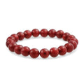 Bling Jewelry Natural Multi Color Semi Precious Gemstone Round Bead 8MM Strand Stackable Stretch Bracelet For Women Men Teen Unisex - color: Red Calcite