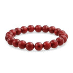 Bling Jewelry Natural Multi Color Semi Precious Gemstone Round Bead 8MM Strand Stackable Stretch Bracelet For Women Men Teen Unisex - color: Red Calcite