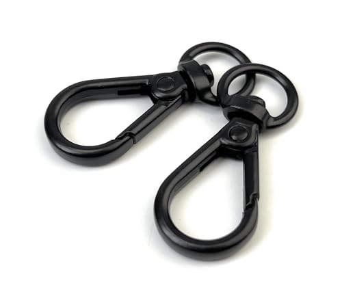 10 Pcs Heavy Duty Swivel Lobster Claw Clasps 3/8 Inch Push Gate Snap Hooks Trigger Clips for Handbag Purse Keychain - color: Matte Black