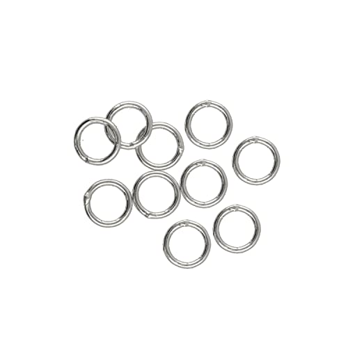 The Beadsmith Soldered Jump Rings – 6mm, Silver Plated, 19-Gauge (1.062mm) Wire Thickness, 144 Pieces – Findings for Making Keychains, Charms, Chain Mail and Body Jewelry - color: Silver, size: 6mm - 19 Gauge