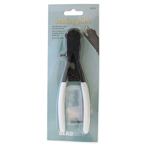 The Beadsmith Wire/Ring Bending Pliers, 7 inches (180mm), White PVC Grip, Spring Action Handle, Tool for Bending and Curving Wire, Rings, rods and Metal Strips