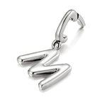 OVRUNS Initial Charm for Women,Letter Bracelet Necklace Charms Alphabet Pendant Charms With Clasp - color: Silver, style: Letter M II