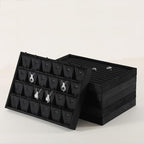 Stackable Jewelry Trays, Velvet Earring Box,Premium Necklace Box,Luxury Jewelry Display Case,Black Pendant Trays - color: Black, size: 24 Grid Pendant Tray