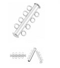 2pcs Adabele Authentic 925 Sterling Silver 4 Strands Multi-Strand Slide Lock Tube Clasp Set 25mm Hypoallergenic Nickel Free for DIY Layering Jewelry Making SS188 - color: Sterling Silver, size: 4-Strand Clasp - 2pcs