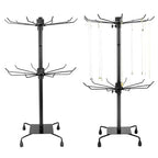 QWORK 2-Tier Rotating Metal Jewelry Display Stand – 2 Pack Adjustable Height Organizer for Necklace, Earrings & Key Rings
