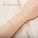 Crisjanggo 32.8 Feet Gold Paperclip Chains for Jewelry Making 14K Gold Plated Brass Jewelry Making Chains Roll Bulk for Bracelet Women DIY Craft Chain - color: 1:1 Paperclip Gold