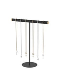 Pangkeep T-Bar Necklace Holder,Jewelry Chains Display Stand for Selling,Velvet Necklace Organizer Stand for Show,Jewelry Tower Tree (Black) - color: Black