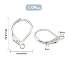 SUNNYCLUE 1 Box 100Pcs Leverback Earring Hooks 304 Stainless Steel Earwires Earrings Hook Bulk with Loop Leverbacks Ear Lever Back for Jewelry Making Findings Ear Backs Closed Clasps - color: 100pcs Stainless Steel Leverback Earwires