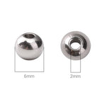 304 Stainless Steel Round Beads 6.0mm 150pcs Spacer Beads for Jewelry DIY Making and Repairing - size: 6.0mm