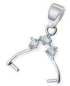 5pcs Adabele Authentic 925 Sterling Silver 19mm Pendant Clasp Pinch Bail Clip Cubic Zirconia CZ Tarnish Resistant for DIY Craft Jewelry Making SS42-3 - size: 19mm Pinch Bail with CZ