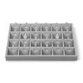 Stackable Jewelry Trays, Velvet Earring Box,Premium Necklace Box,Luxury Jewelry Display Case,Grey Pendant Trays - color: Grey, size: 24 Grid Pendant Tray