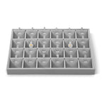 Stackable Jewelry Trays, Velvet Earring Box,Premium Necklace Box,Luxury Jewelry Display Case,Grey Pendant Trays - color: Grey, size: 24 Grid Pendant Tray