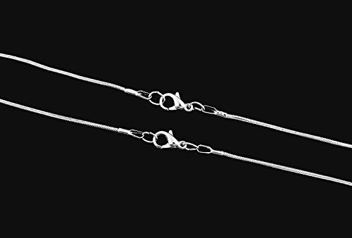 Cmidy 24pcs Chains for Jewelry Making 24 Inch 925 Sterling Silver Plated 1.2mm DIY Snake Chain Bulk Link Necklace With Lobster Clasps - size: 24 Inch