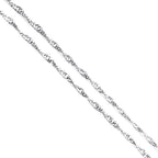 Jewelry 2mm Titanium Steel Silver Singapore Chain Necklaces for Women 16 to 30 in - size: 26 in