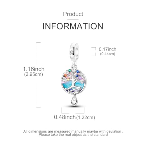 LAZA Charms for Bracelets 925 Sterling Silver Butterfly Summer Travel Ocean Lucky Charm Beads Pendant Jewelry for Women Mom - color: Starry Night Tree
