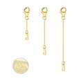 Extenders Chain Necklace 14K Gold Plated Sterling Silver Extension Chains for Jewelry Making(1 2 3 inch) - color: Gold