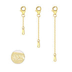 Extenders Chain Necklace 14K Gold Plated Sterling Silver Extension Chains for Jewelry Making(1 2 3 inch) - color: Gold