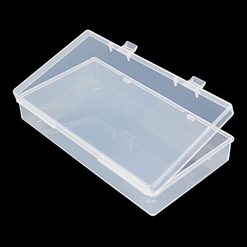 4 Pack Rectangular Clear Plastic Storage Containers Box with Hinged Lid for Beads and Other Small Craft Items (6.1 x 3.3 x 1.18 inch) - size: 6.1 x 3.3 x 1.18 inch