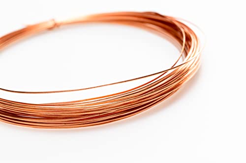 99.9% Pure Copper Wire Dead Soft (Half Round) CDA #110 Made in USA by CRAFT WIRE (5 Feet, 24 Gauge) - size: 24 Gauge, style: 5 Feet
