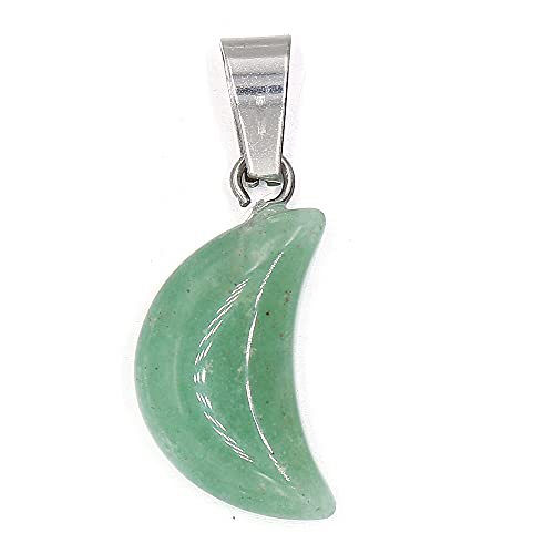 QSLLER 20PCS Moon-shaped Pendant Natural Stone Crystal Opal Turquoise 12x28mm Charms for Women Jewelry Making DIY Necklace Earrings