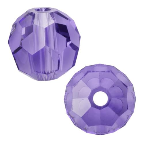 100pcs Adabele Austrian 4mm (0.16 Inch) Small Faceted Loose Round Crystal Beads Tanzanite Purple Compatible with 5000 Swarovski Crystals Preciosa SS2R-426 - color: Tanzanite/Purple, size: 4mm Small (100pcs)