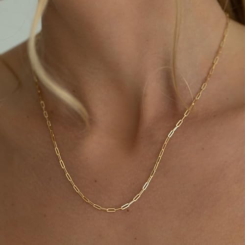 Swyabi 20 PCS Gold Plated Necklace Bracelet Chains Bulk Stainless Steel Paperclip Chain with Extender for Jewelry Making - color: 2.5x6.5mm Gold