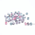 33pcs 8mm Mixed Colors Cat's Eye Diagonal Cube Stone Loose Gemstone Beads Semi-Precious Craft Supplies for DIY Jewelry Making - color: DiagonalCube8mm Mixed Colors