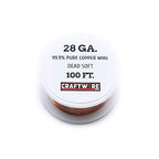 Solid Bare Copper Wire Round,Bright,Dead Soft,100 Feet 28 Gauge (Choose 10 to 30 ga.) - size: 28 GA Dead Soft - 100 FT