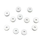 INSPIRELLE 100pcs Heishi Beads 8mm Long-Lasting Disc Brass Rondelle Spacer Beads Silver Plated Flat Round Shape Jewelry Metal Spacers for Bracelet Necklace Jewelry Making - color: Silver, size: 8mm