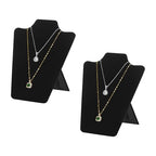 KUKUVR 2Pcs Black Velvet Necklace Bust Display Stand, Jewelry Pendants Chain Holder Stand, Necklace Display Board for Retail Vendor Booth & Selling (Small 8.8 * 6.7inch) - size: Small 8.8*6.7inch