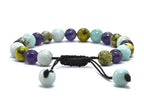 Amazing Gemstone Bracelet for Headaches and Migraines - Amazonite Serpentine Amethyst Bracelet Set for Men Women Healing Calming Anxiety Stress Relief Gifts Pulseras Para Hombres Mujer (Adjustable) - color: Headache & Migraine