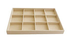 Large Stackable Jewelry Display Tray Case Organizer Premium Velvet Soft Light Beige Home Store Sales Shows (12 Grid) - color: 12 Grid