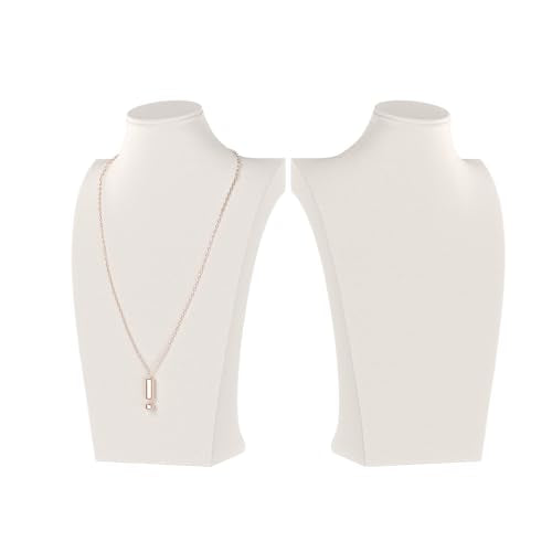 Necklace Bust Display Stand, Necklace Holder, Pendant Chain Necklace Organizer for Women (Beige Velvet, S 2PCS) - color: Beige Velvet, size: 9.4" Height (2pc)