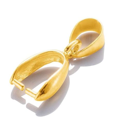 10pcs Adabele Real Yellow Gold Plated 925 Sterling Silver Hypoallergenic Pendant Clasp Pinch Bail 13mm (0.51 Inch) Clip Connector for DIY Craft Jewelry Making SS230-3 - color: Gold Plated Sterling Silver, size: 13mm - 10pcs