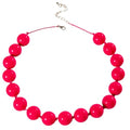 Caiyao Bohemian Colorful Acrylic Round Beaded Choker Necklaces Handmade Adjustable Resin Beads Clavicle Rope Necklace for Women Men Ethnic Costume Party Vacation Jewelry Gifts - color: Rose red