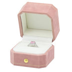 Jewelry Ring Box Small Travel Jewelry Box, Velvet Wedding Ring Box for Business, Engagement, Wedding, Bridesmaid and Mother's Day - Pink - color: Ring Box-Pink