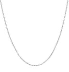 BORUO 925 Sterling Silver Cable Chain Necklace| Waterproof 14K Gold Plated Cable Chain | 1mm 1.5mm Italian Silver Necklace with Lobster Claw Clasp 14-30 Inch - color: Waterproof White Gold Plated Stainless Steel 1mm, size: 16 Inch