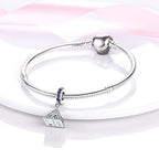MULA 925 Sterling Silver Charms for Bracelets and Necklaces Lipstick and Bag Dangle Pendants Tower Camera Beads Jewelry Charms for Women - color: Pyramid Charm