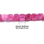 8MM Natural Hibiscus Jade Gemstone Loose Square Cube Beads Stone Healing Power for Jewelry Making DIY Bracelet Necklace - color: Hibiscus Jade