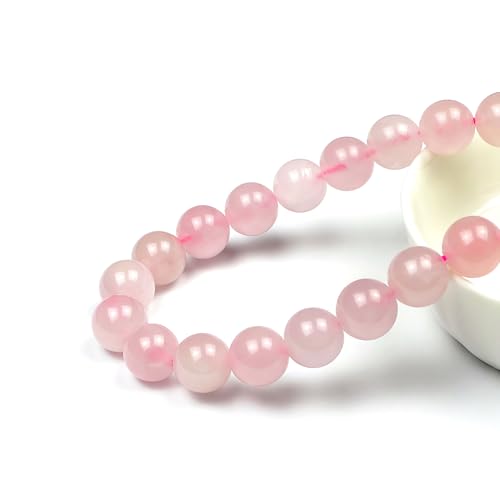 MJDCB 7A Pure Natural Rose Quartz Beads Round Loose Beads for Jewelry Making DIY Bracelet 15" (12mm) - color: Rose Quartz, size: 12mm