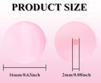 25pcs Resin Transparent Frosted Beads 16mm Cat Eye Circular Rubber Bead Spacer Bead DIY Making Friendship Bracelet Phone Chain Keychain Pen Beads Accessories (Pink) - color: Pink