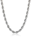 Amazon Essentials Stainless Steel 6MM Rope Chain Necklace, 24"