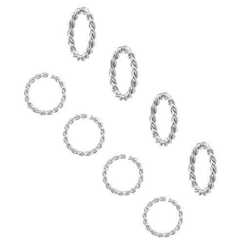 UNICRAFTABLE 100pcs 304 Stainless Steel Close but Unsoldered Jump Rings Open Jump Rings Twisted Connector Rings for Necklace DIY Jewelry Making 12x1.5mm