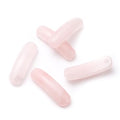 5PCS Natural Rose Quartz Stone Rectangle Curved Beads Gemstone Pendants Connectors for DIY Bracelet Neclace Jewelry Making - color: Rose Quartz