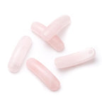 5PCS Natural Rose Quartz Stone Rectangle Curved Beads Gemstone Pendants Connectors for DIY Bracelet Neclace Jewelry Making - color: Rose Quartz