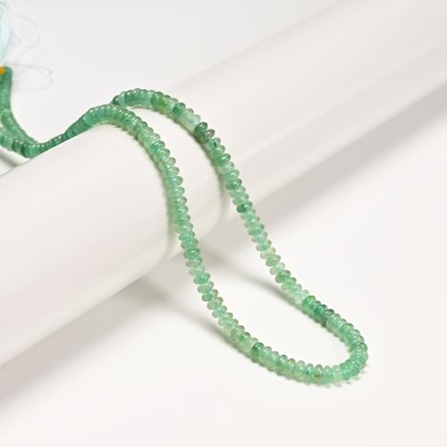 ICAI 2x4mm Natural Rondelle Beads – Loose Gemstone Spacers for DIY Jewelry Making (Green Aventurine) - color: Green Aventurine, size: 2x4