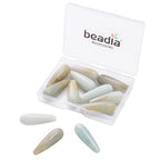 BEADIA Natural Amazonite Teardrop Stone Beads 10x30mm 12pcs Dangle Earring Charm for DIY Jewelry Making - color: Amazonite