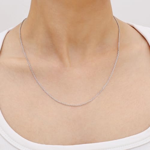 Gacimy Chain Necklace for Women, 14K Gold Plated/Silver Tone Cable Chain for Women, 1.1/1.3mm Thin Dainty Necklace Chains 16-24 Inch - size: 16 Inches, style: 1.3mm Silver