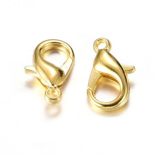 HDSupplies 100 Pieces - Lobster Clasps - Gold Tone - 10x6mm w/ 1mm Hole - color: Gold Tone, size: 10x6mm